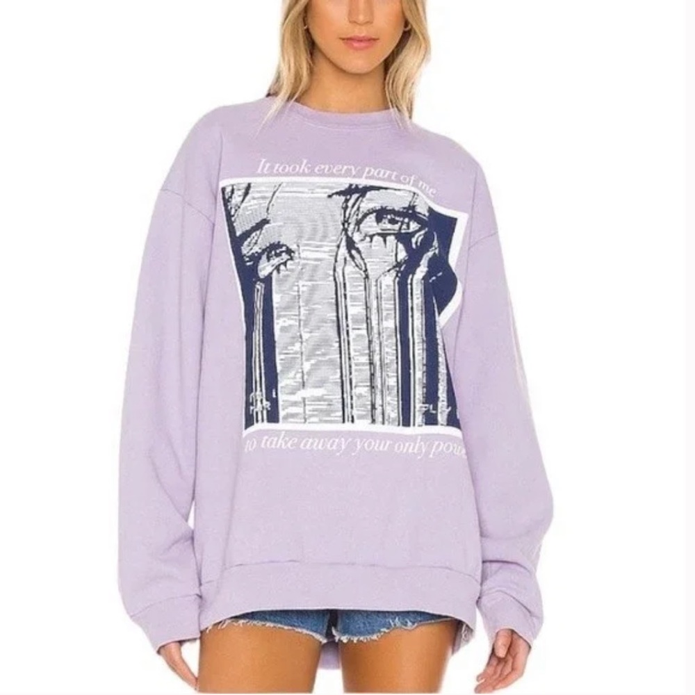 Boys Lie 'My Attention" Crewneck Sweatshirt Lavender Oversized Fit Streetwear